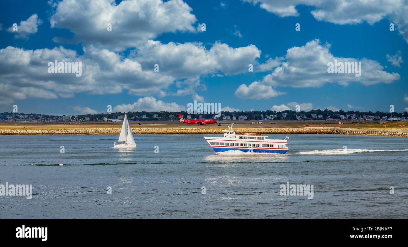 Ferry at Logan Airport Stock Photo Alamy