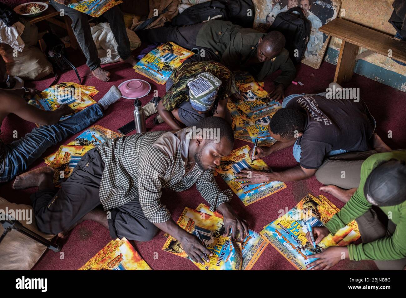 Wakaliwood movies factory cinema actors Kampala Uganda Africa Stock