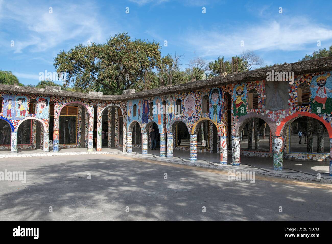 Model shopping centre with colourful tiles  Rock Garden Chandigarh Punjab India Stock Photo