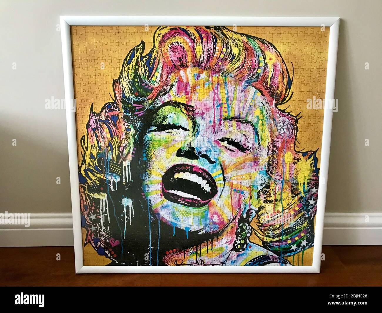 Istanbul, Turkey - March 23, 2020: Marilyn Monroe Puzzle with Frame Colorful Digital Pop Art. Ready to Use. Stock Photo