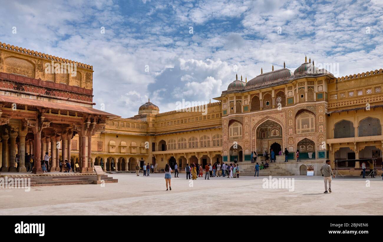 Jaipur, Rajasthan / India - September 28, 2019: Ganesh Pol (Ganesh Gate) entrance to the royal palace at the Amer Fort in Jaipur, Rajasthan, India Stock Photo
