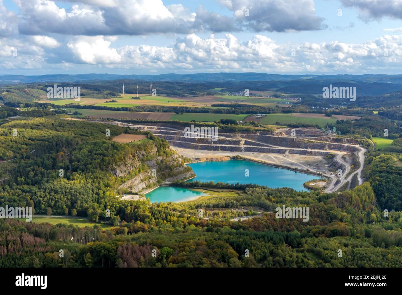 lime works Lhoist Europe Werk Hoennetal, quarry Horst, former Rheinkalk,  27.09.2019, aerial view, Germany, North Rhine-Westphalia, Sauerland, Balve  Stock Photo - Alamy