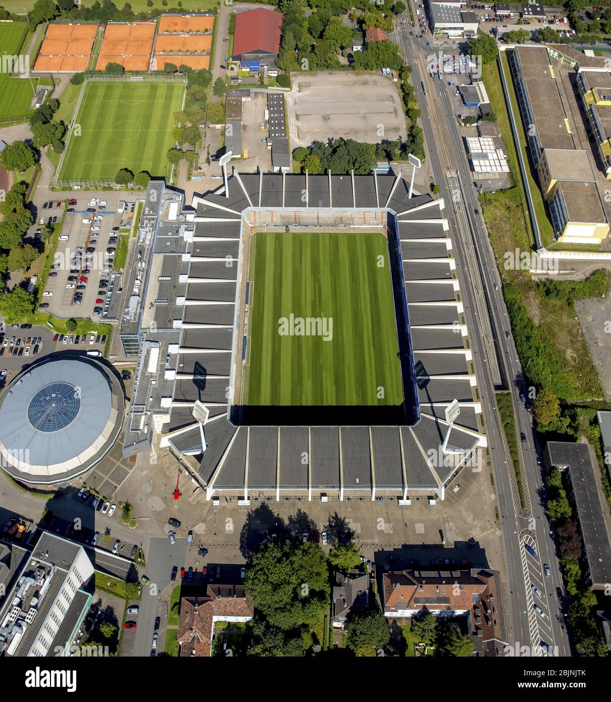 , stadium rewirpowerSTADION at Castroper Strasse in Bochum, 17.08.2016, aerial view, Germany, North Rhine-Westphalia, Ruhr Area, Bochum Stock Photo
