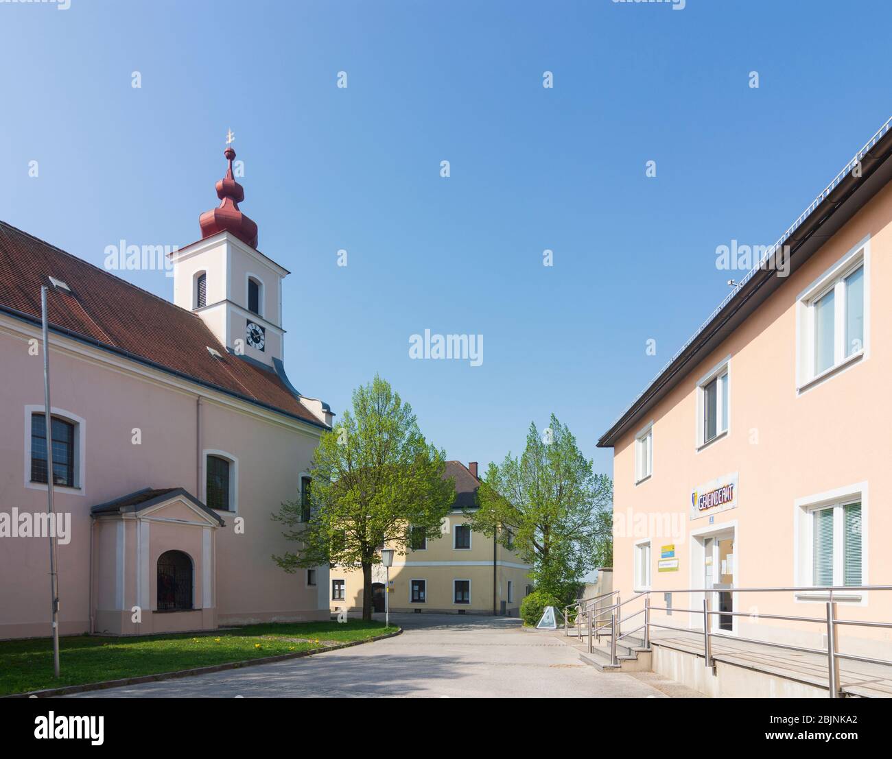 Bischofstetten: church, in Mostviertel, Niederösterreich, Lower Austria, Austria Stock Photo