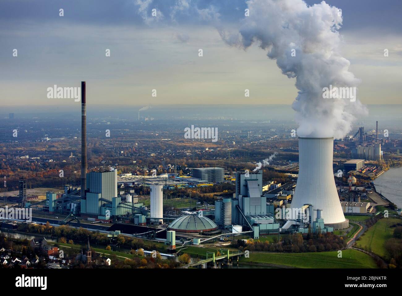 coal-fired power-plant Duisburg-Walsum, 23.11.2016, aerial view, Germany, North Rhine-Westphalia, Ruhr Area, Duisburg Stock Photo