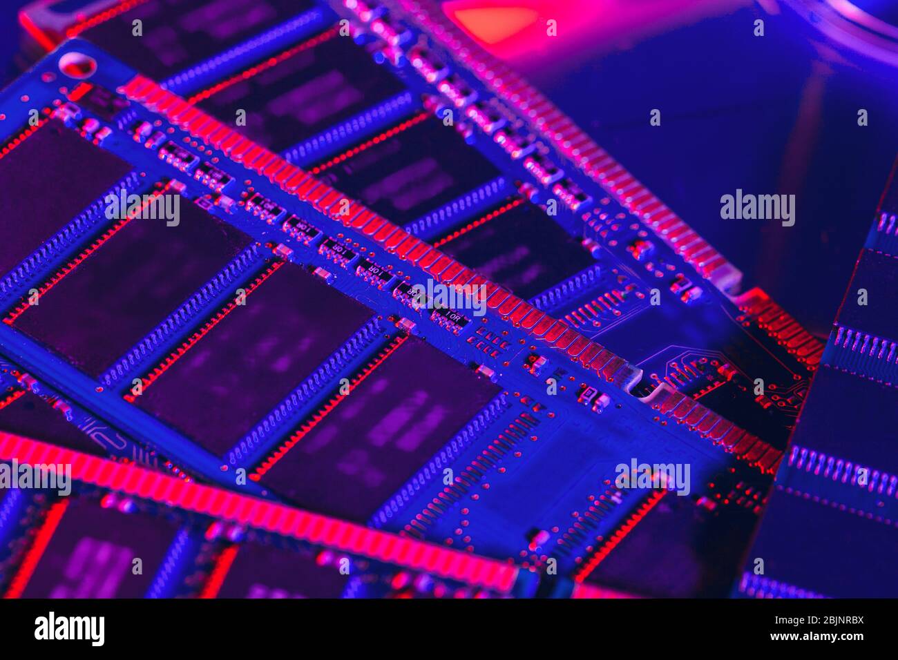 computer random access memory RAM close up Stock Photo