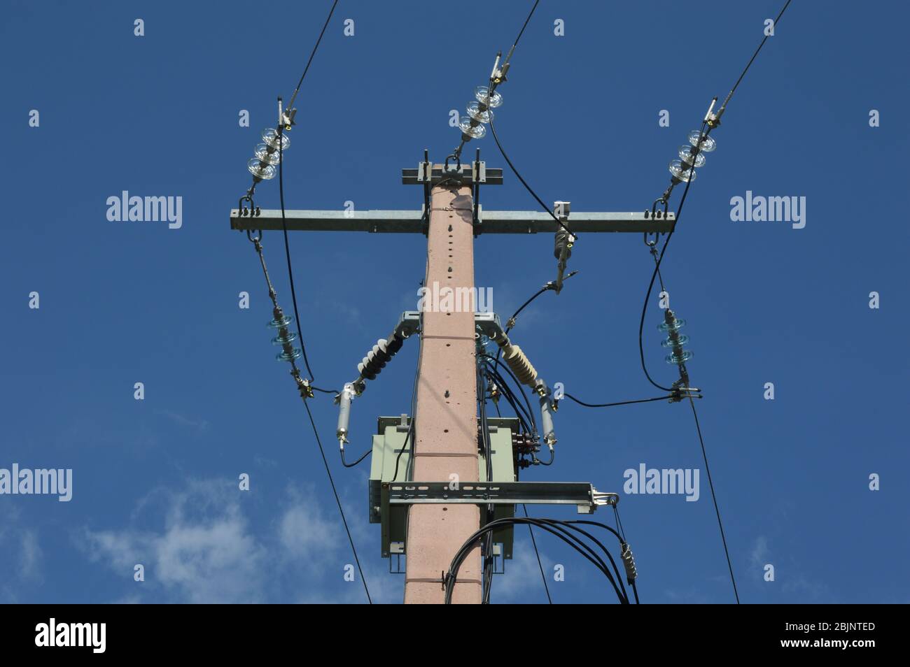 A current transformer on a power pole Stock Photo Alamy