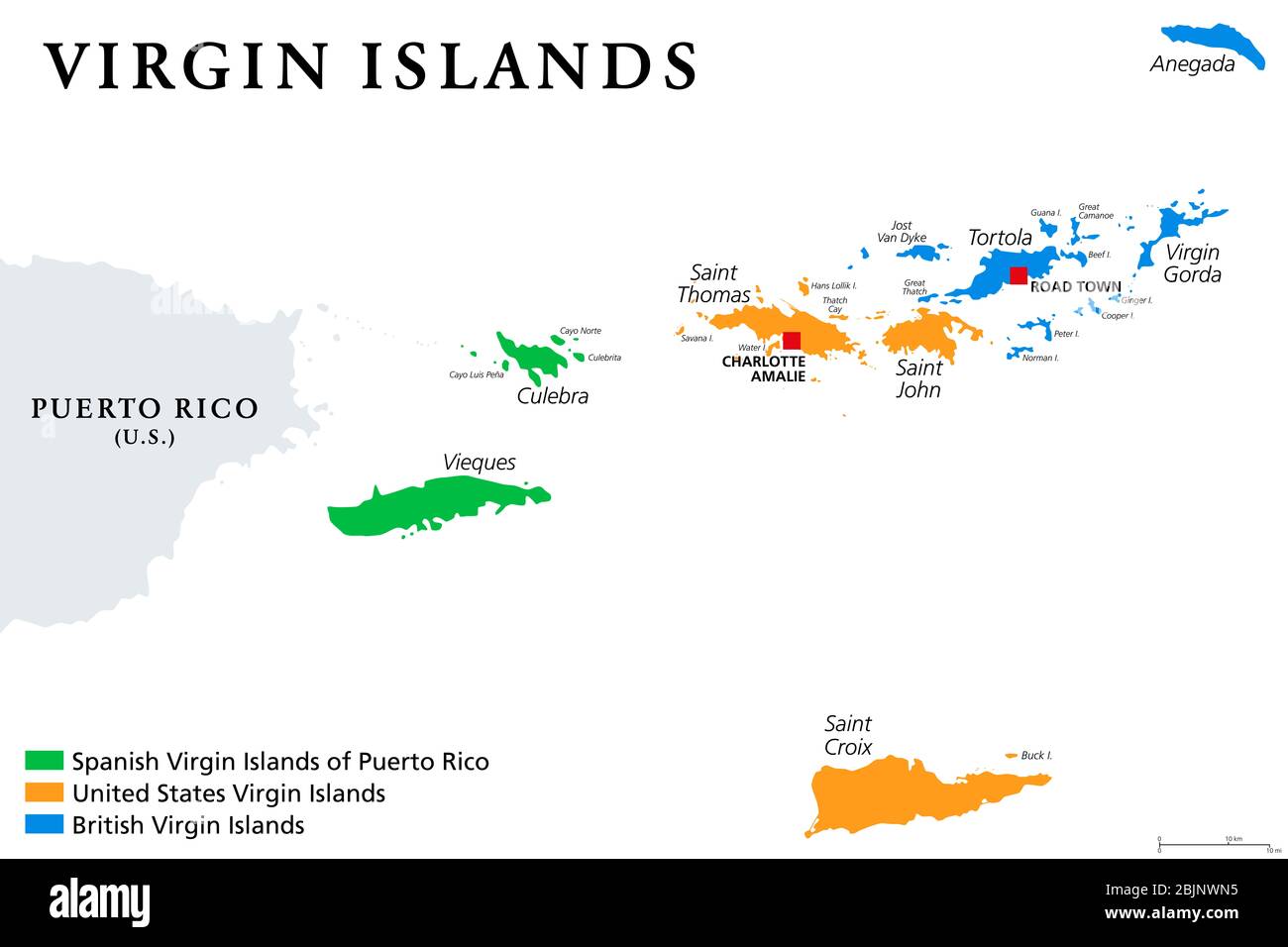 Virgin Islands Map With Political Jurisdictions British Spanish And U Virgin Islands Map With Political Jurisdictions British Spanish And Us Virgin Islands In The Caribbean 2BJNWN5