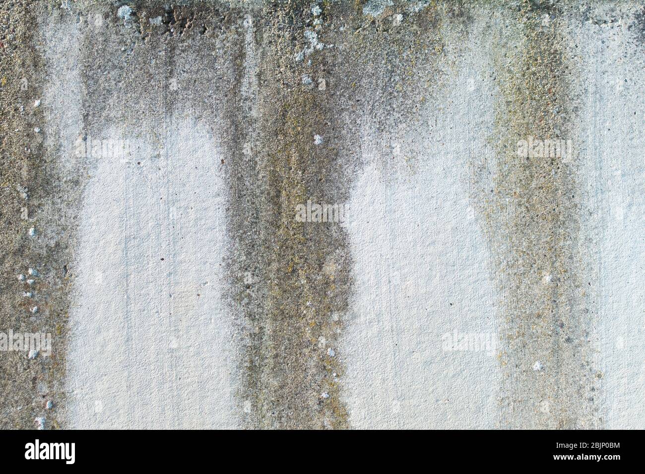 Concrete panel completely weathered with white limescale Stock Photo