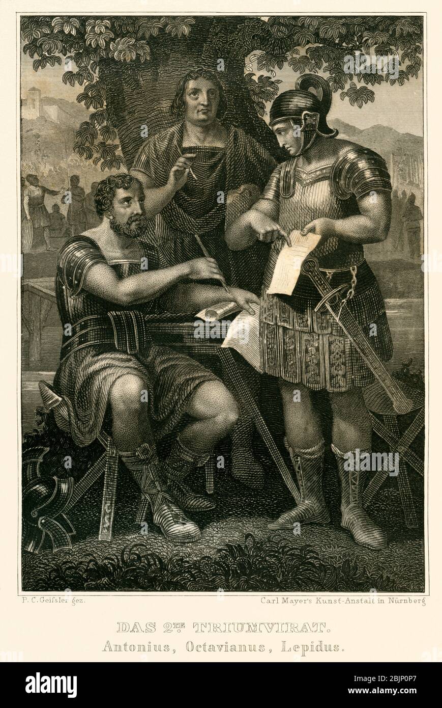 Europa Italien Romisches Reich Rom Politisches Bundnis In Der Romischen Republik Zwischen Den Feldherren Und Politikern Antonius Octavian Und Lepidus Zweites Triumvirat Motiv Aus Allgemeine Geschichte Vom