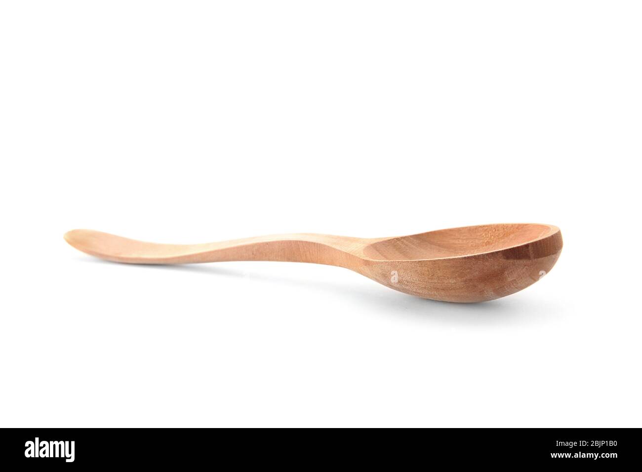 Wooden spoon on white background Stock Photo - Alamy