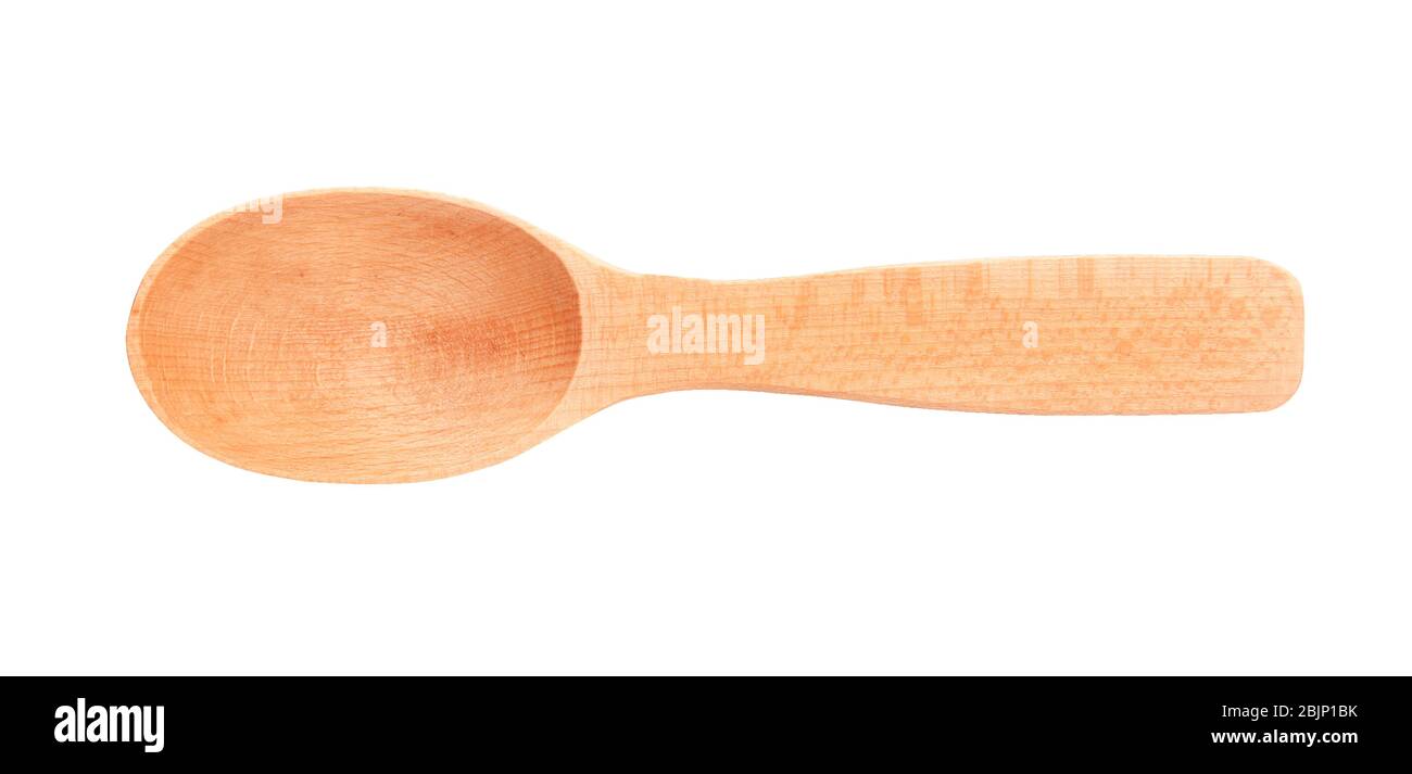 Wooden spoon on white background Stock Photo - Alamy