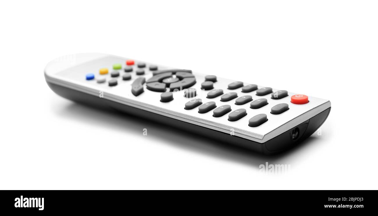 Modern Tv Remote Control, Isolated On White Stock Photo - Alamy