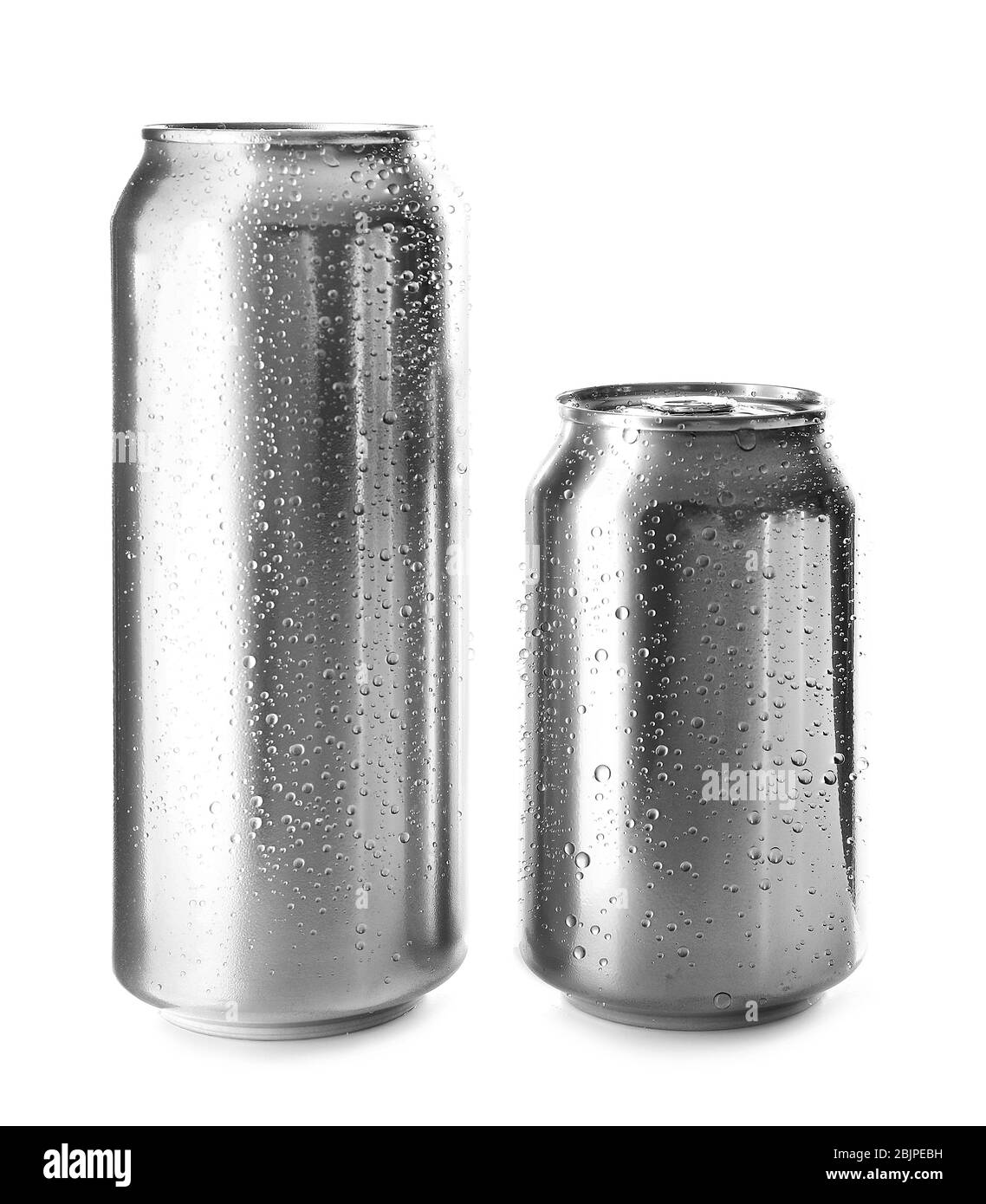 Aluminum cans on white background Stock Photo Alamy