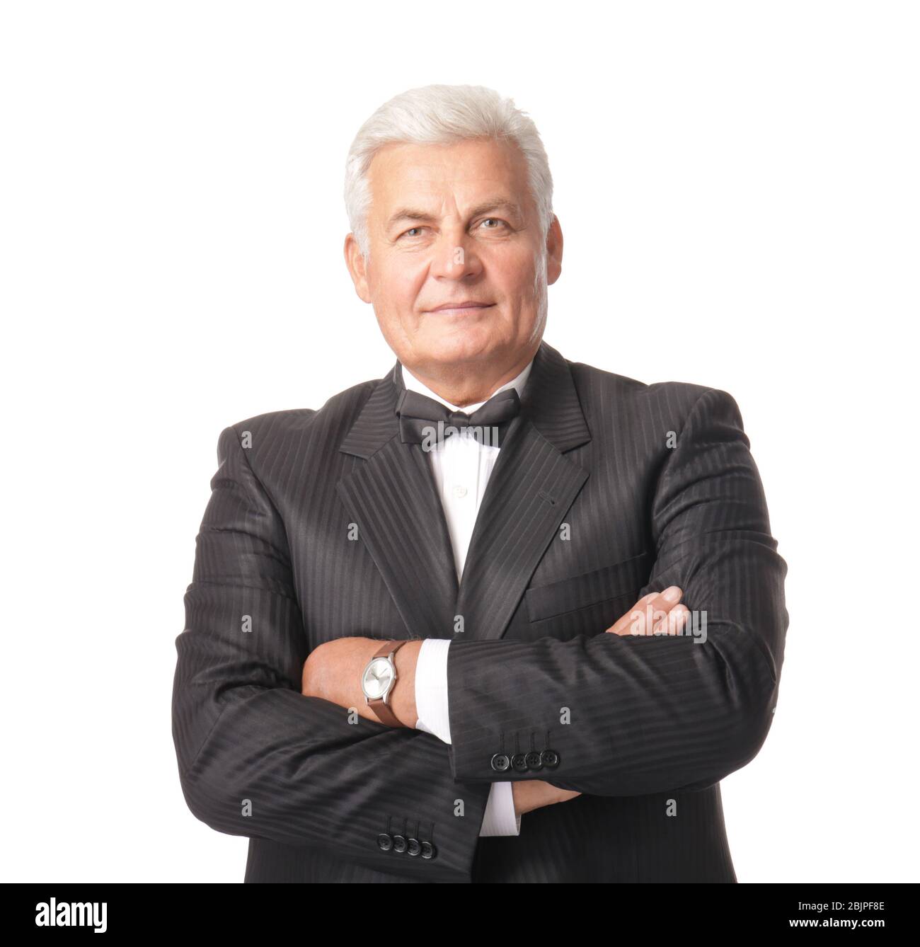 Handsome mature man in suit, isolated on white Stock Photo - Alamy