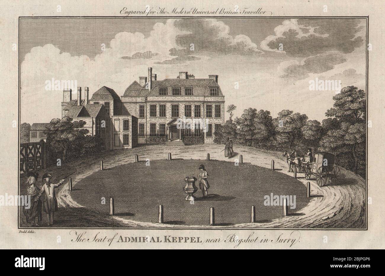 The original Bagshot Park, Surrey. George Keppel Earl Albemarle BURLINGTON 1779 Stock Photo