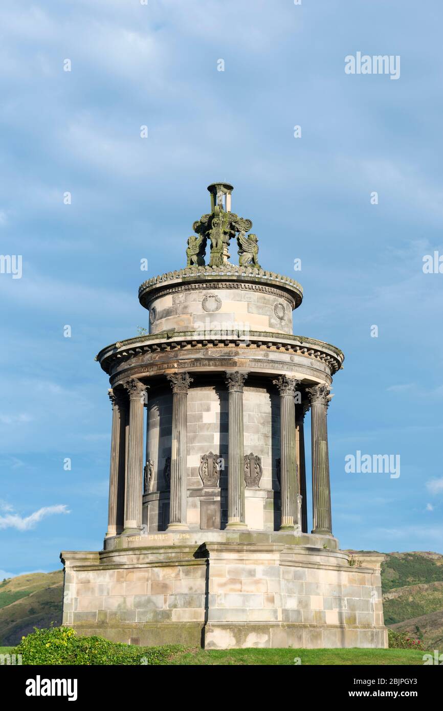 The Burns Monument, Regent Road, Calton Hill, Edinburgh, Scotland, UK Stock Photo