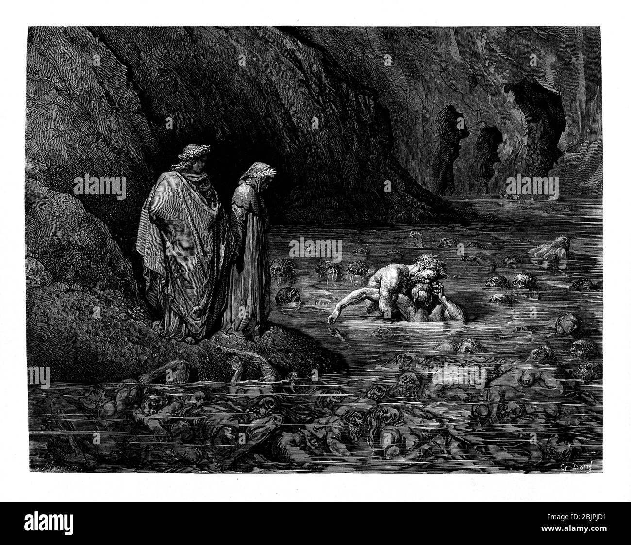 Dante Alighieri, La Divina Commedia, L'Inferno (The Divine Comedy, Hell) -  Canto XIX (19): illustration by Gustave Doré for Stock Photo - Alamy