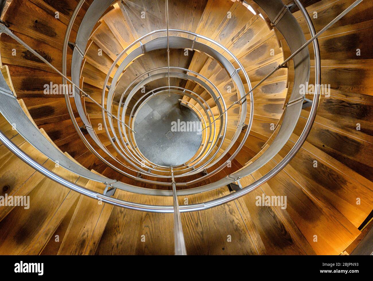 The helical staircase at the Lighthouse, 10 Mitchell lane, Glasgow, Scotland, UK Stock Photo