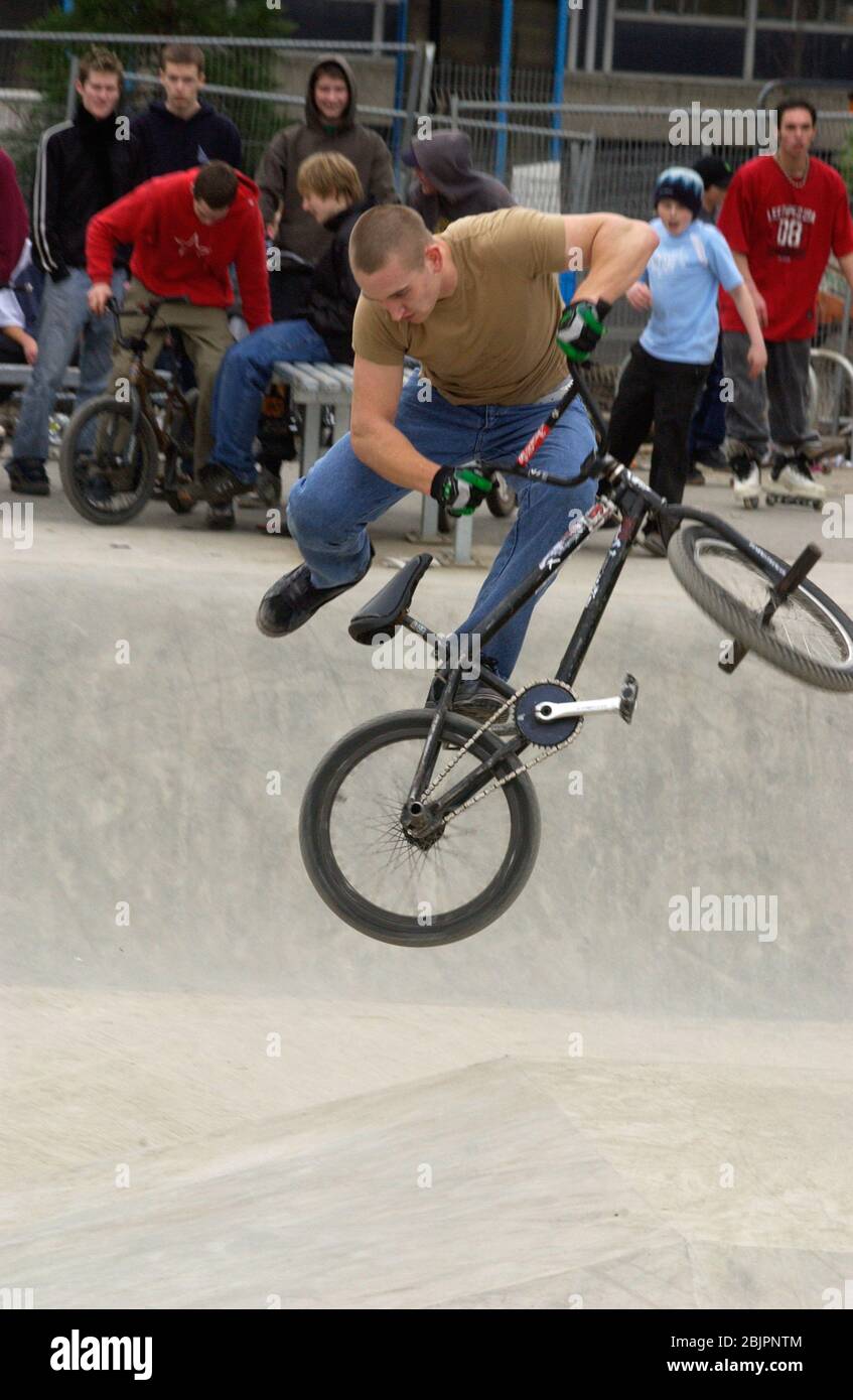 Skateboard park at Exhibition Park; NewcastleuponTyne; NE England; UK