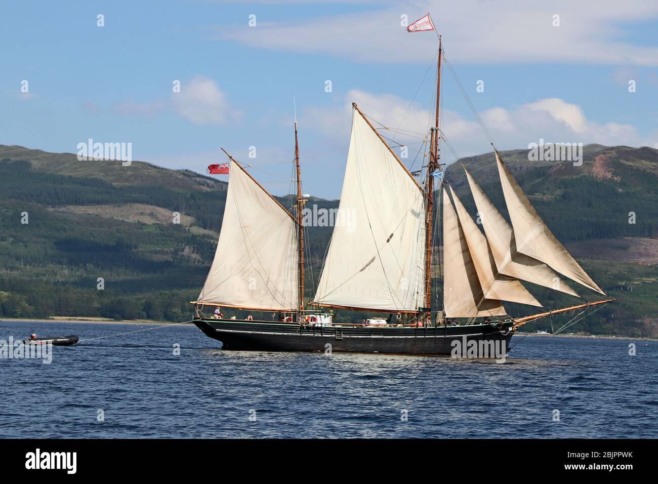 Traditional sailing vessel (gaff ketch) Stock Photo