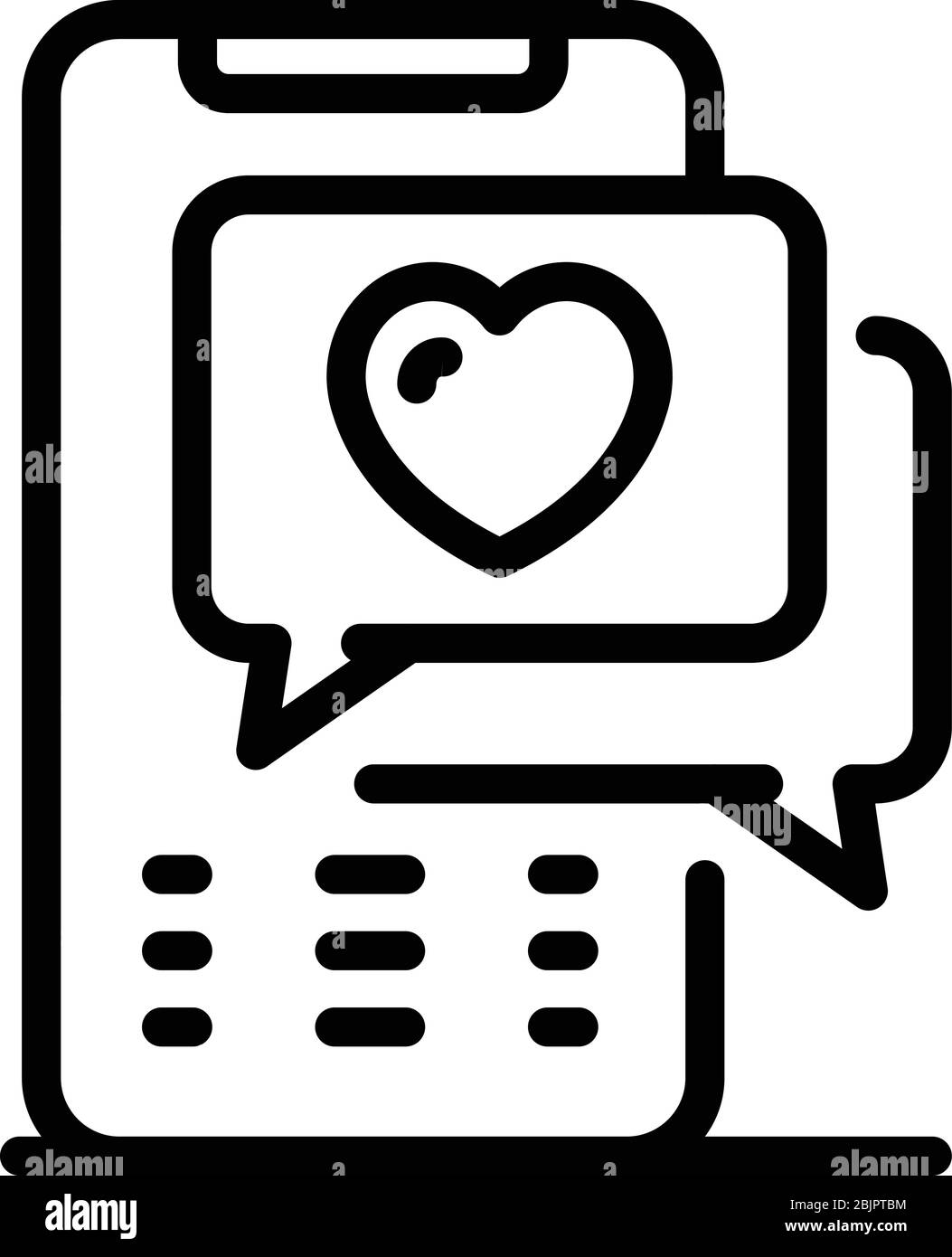 Love smartphone chat icon, outline style Stock Vector Image & Art - Alamy
