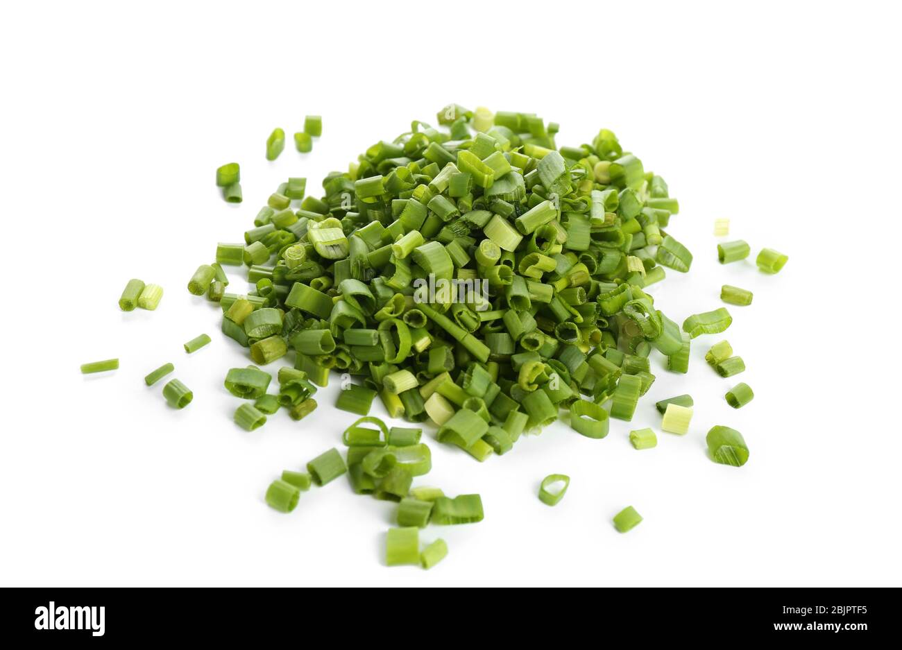 Fresh green onion on white background Stock Photo - Alamy
