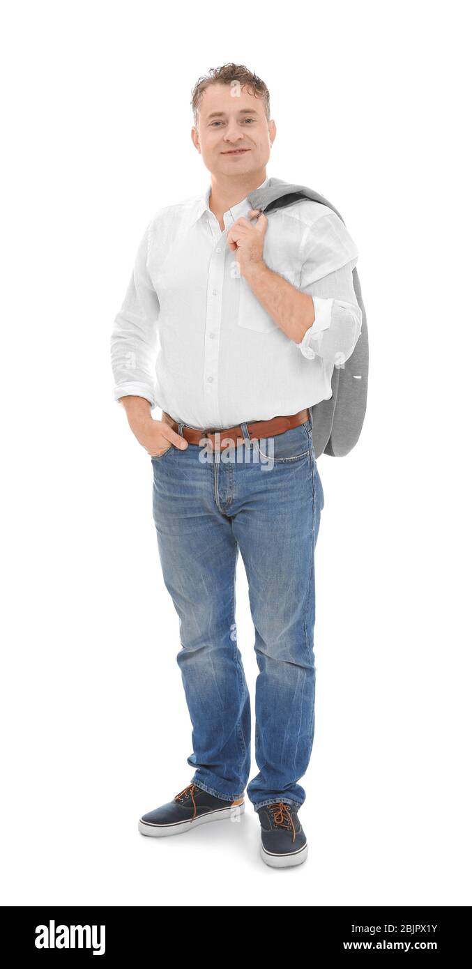 Stylish aged man holding Cut Out Stock Images & Pictures - Alamy