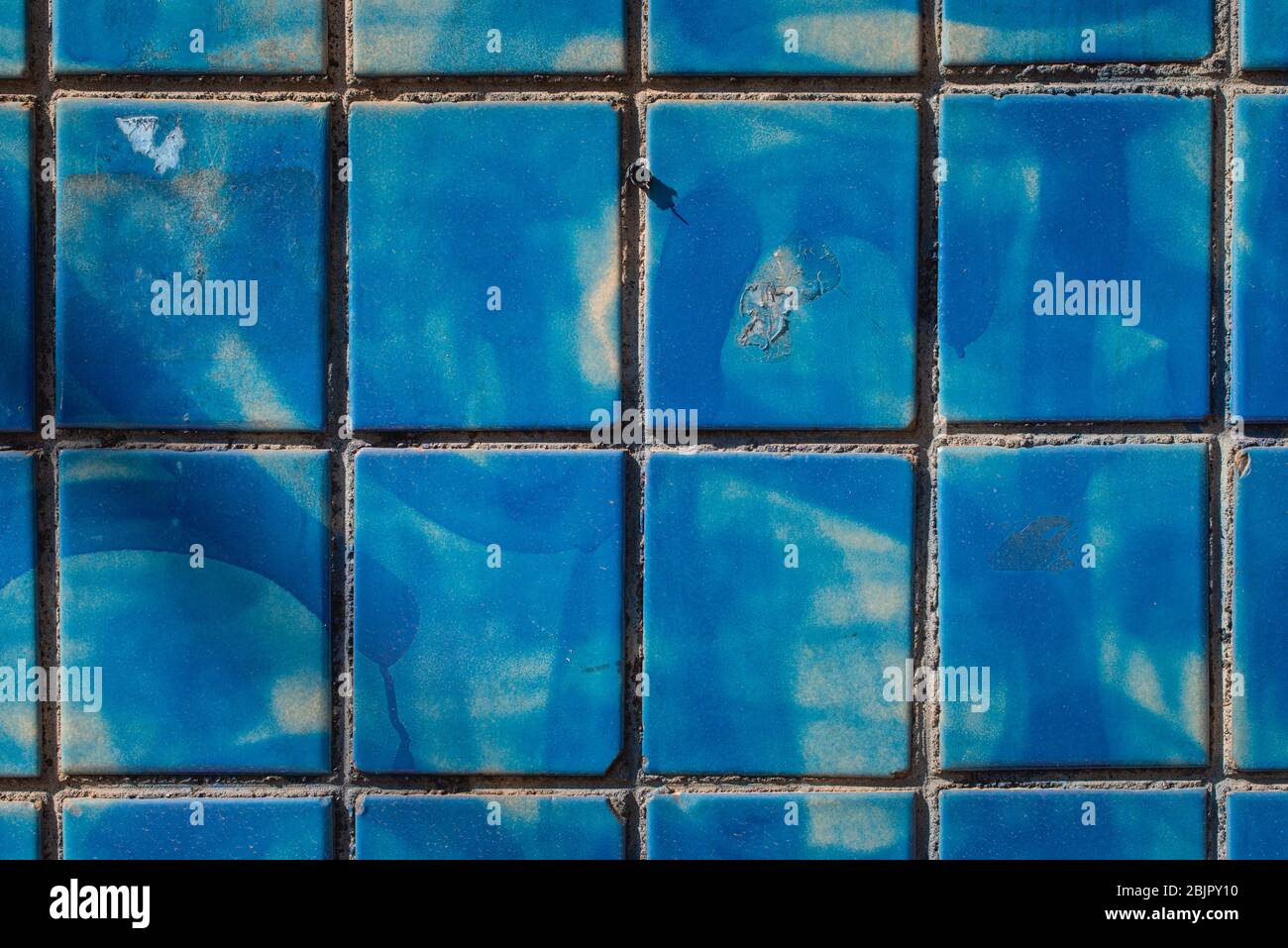 Geometric blue tile pattern texture background and wallpaper Stock