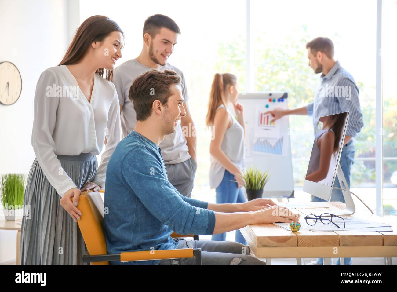 Group young professionals having hi-res stock photography and images ...