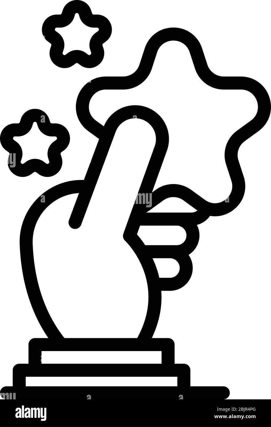 Take star hand icon, outline style Stock Vector