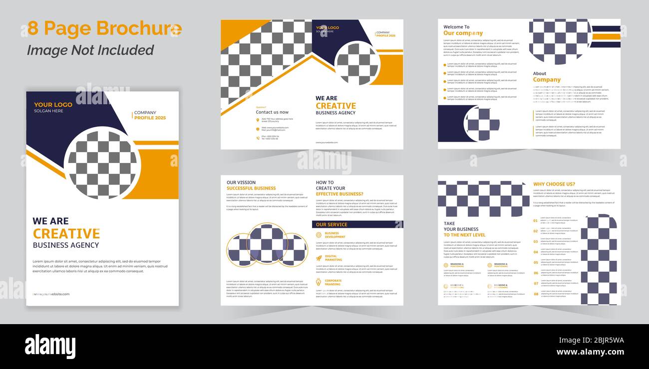 Business bi-fold brochure design vector template Stock Vector