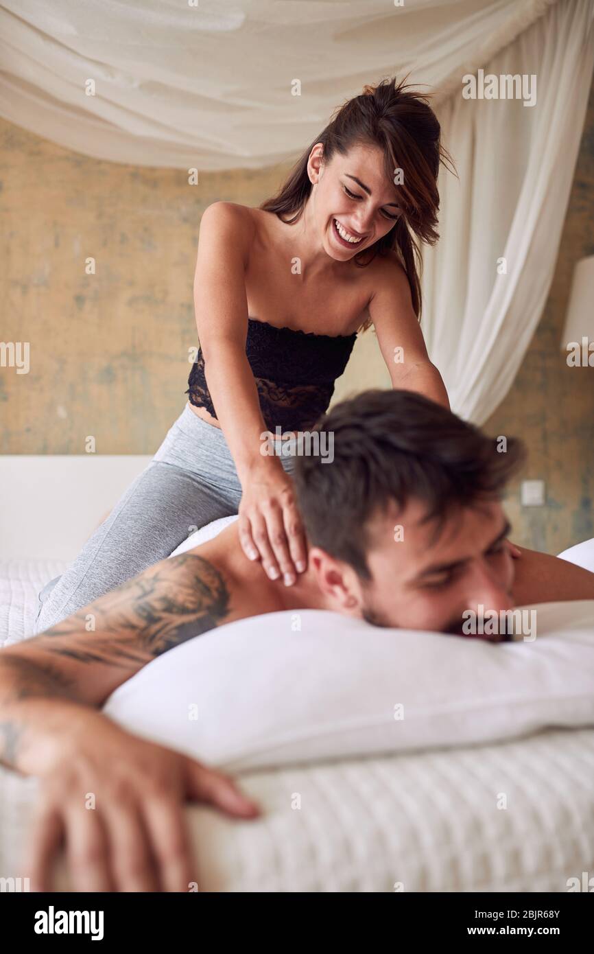 Massage couple hi-res stock photography and images