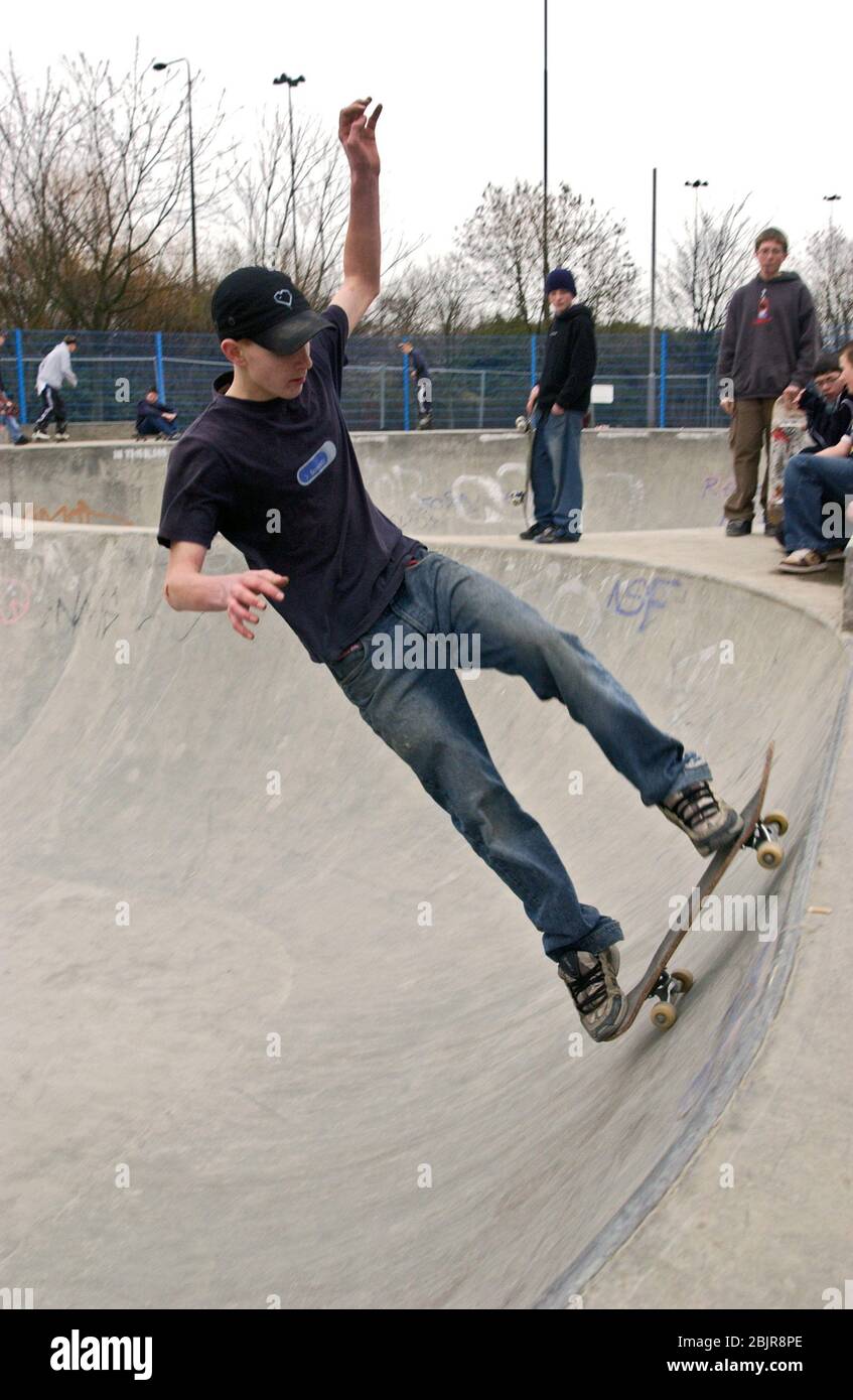 Skateboard park at Exhibition Park; NewcastleuponTyne; NE England; UK