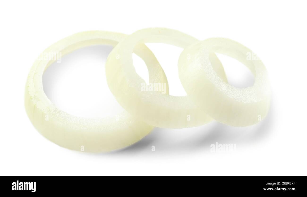 Fresh onion rings, isolated on white Stock Photo - Alamy