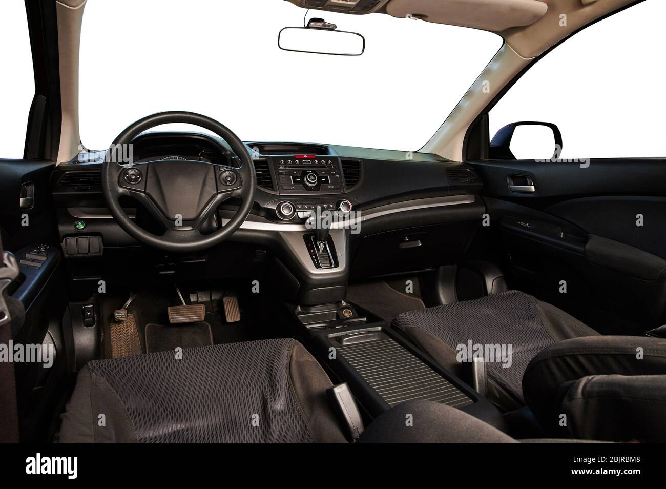 Dashboard of modern SUV car side view isolated Stock Photo