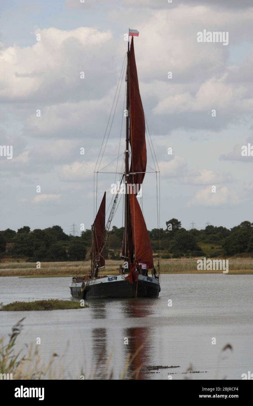 Thames/Essex Barge in the Snape Estuary Suffolk Stock Photo