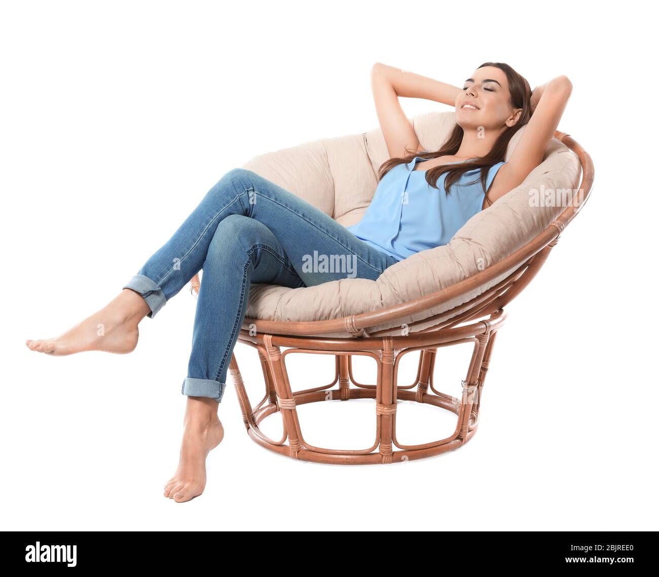 Woman sleeping in lounge chair Cut Out Stock Images & Pictures Alamy