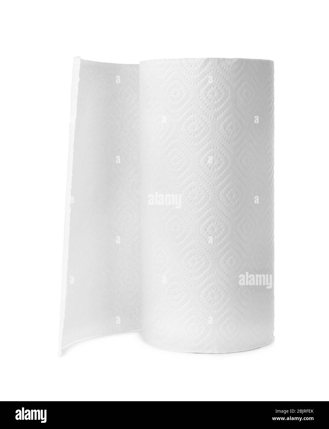 Roll of paper towels on white background Stock Photo Alamy