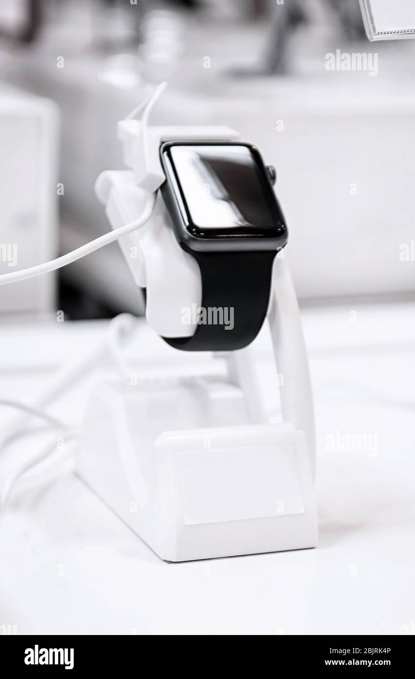 KYIV, UKRAINE - NOVEMBER 6, 2017: Apple Watch S1 Black Sport Band on store  shelf Stock Photo - Alamy