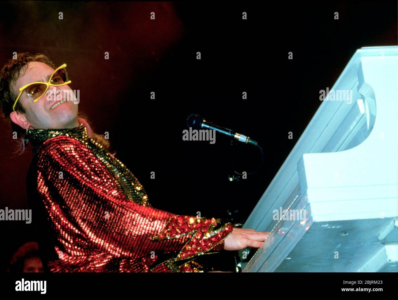 Elton John performing live in 1986. Credit: Scott Weiner/MediaPunch Credit all Uses Stock Photo