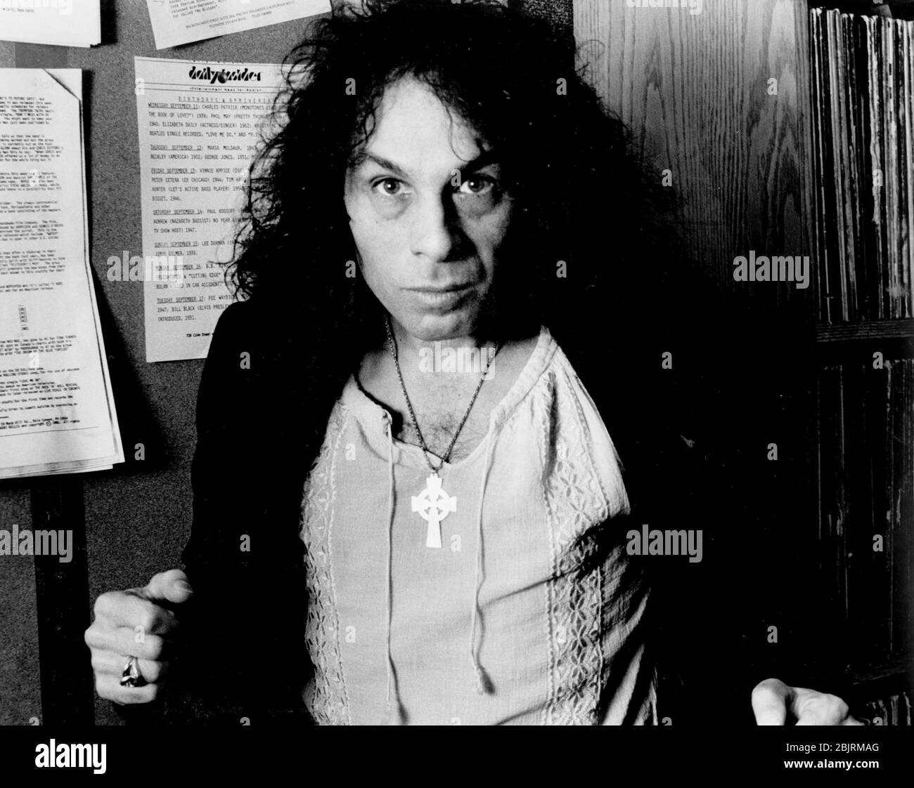 Ronnie James Dio (July 10, 1942 Ð May 16, 2010) was an American heavy metal vocalist and songwriter. He performed with Elf, Rainbow, Black Sabbath, Heaven & Hell, and his own band Dio. Credit: Scott Weiner/MediaPunch Stock Photo