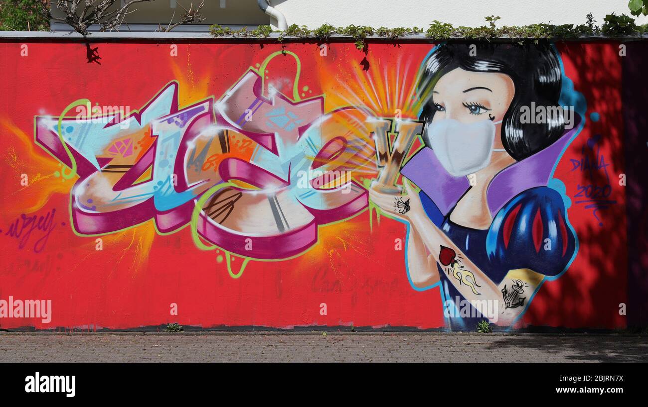 Hamm Deutschland 30th Apr 2020 Firo 30 04 2020 Germany Nrw Hamm Graffiti Corona Graffiti By Kai Wohlgemuth From Hamm Mask Usage Worldwide Credit Dpa Alamy Live News Stock Photo Alamy