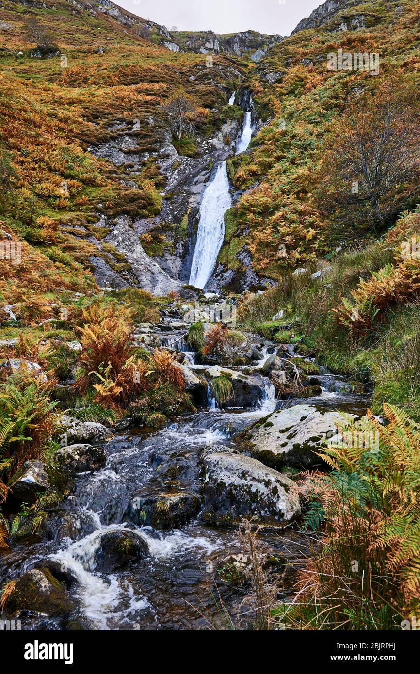 Waterfalls in Aber Valley, North Wales, United Kingdom Stock Photo
