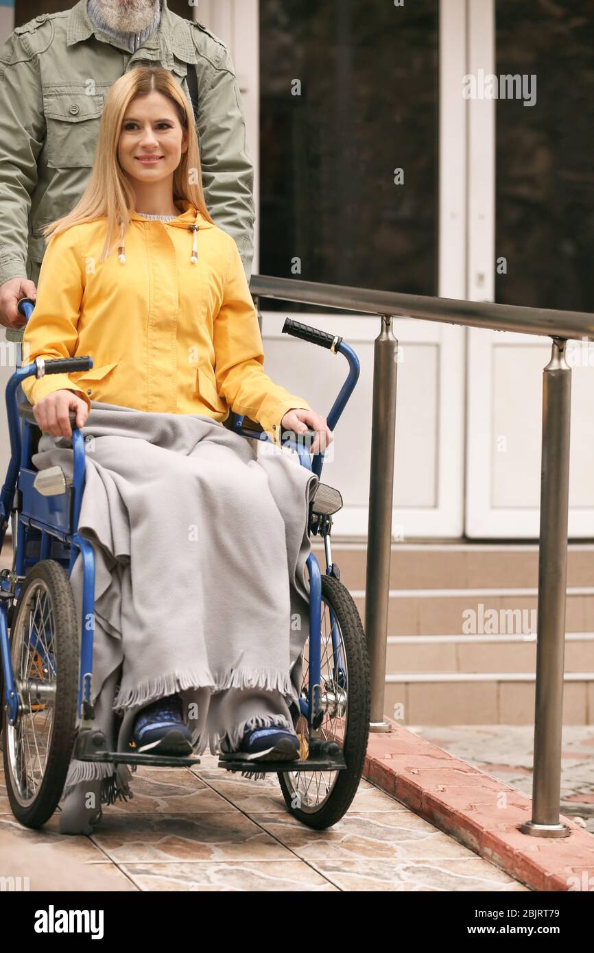 Happy wheelchair on ramp hi-res stock photography and images - Alamy