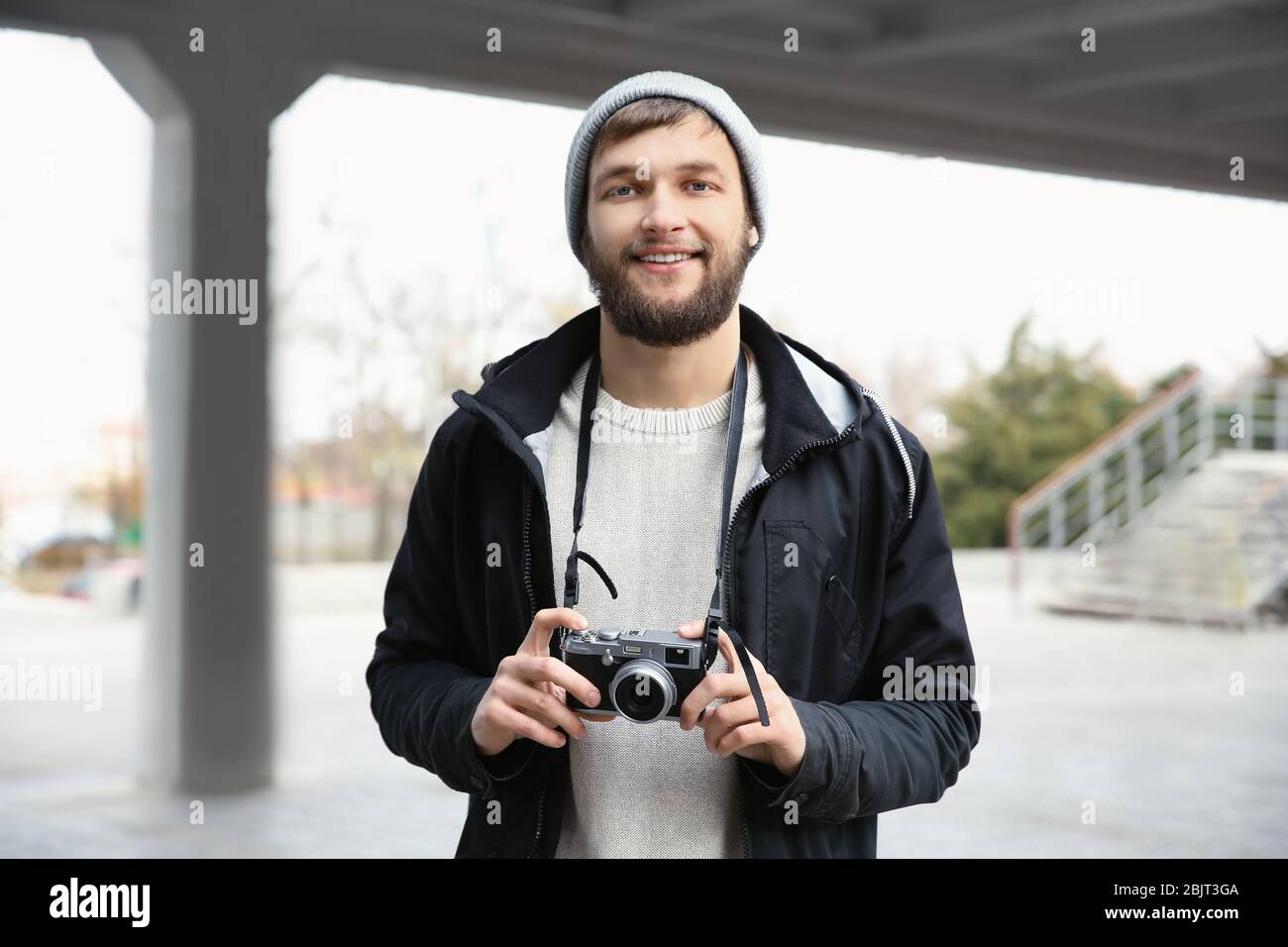 Lumbersexual style. Hipster outfit and hat accessory. Stylish casual outfit  spring season. Menswear and male fashion concept. Man bearded hipster  stylish fashionable coat and hat. Comfortable outfit Stock Photo - Alamy