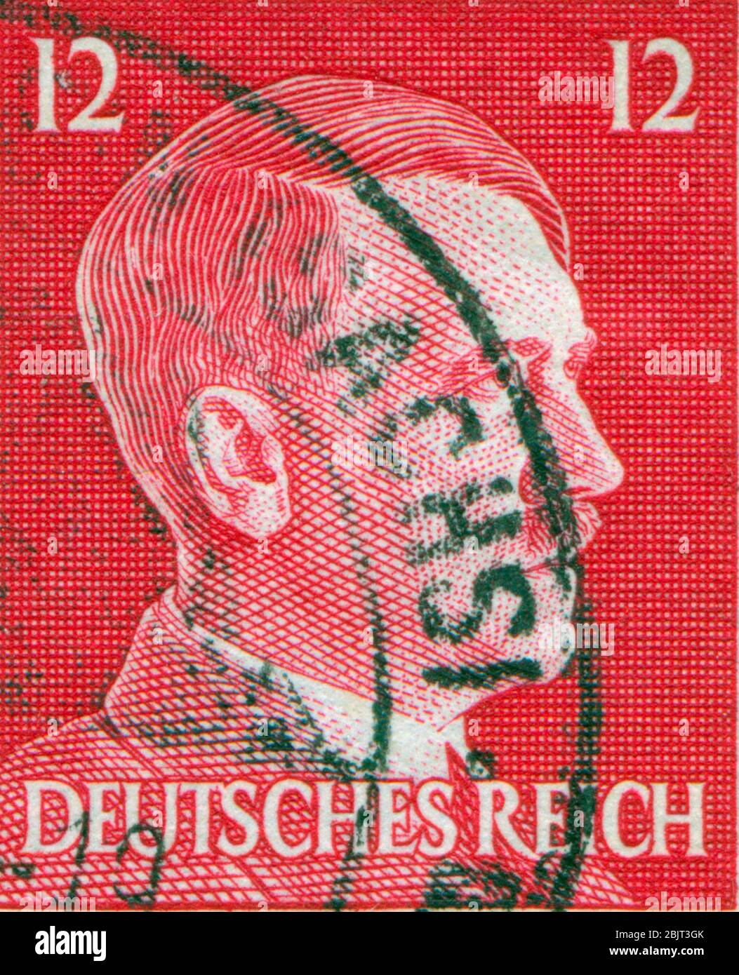 GERMANY - CIRCA 1942: A stamp printed in Germany shows portrait of Adolf Hitler Stock Photo