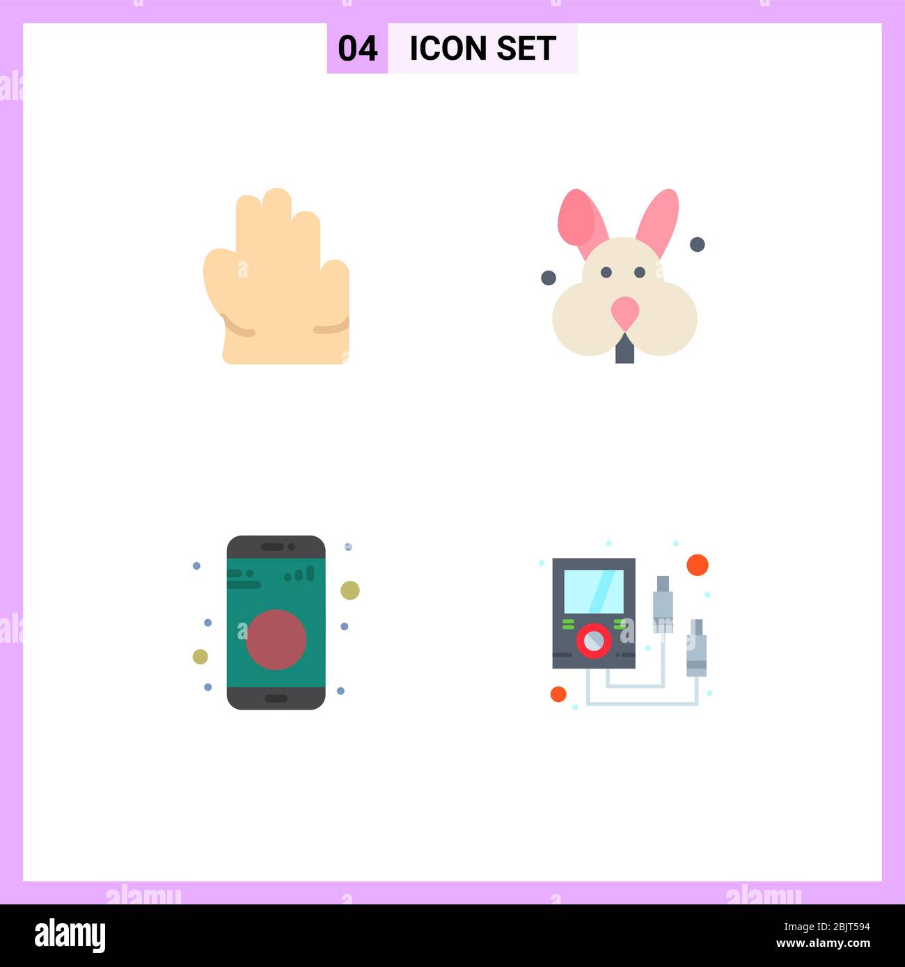 Mobile Interface Flat Icon Set of 4 Pictograms of grab, ammeter, easter,  data, meter Editable Vector Design Elements Stock Vector Image & Art - Alamy