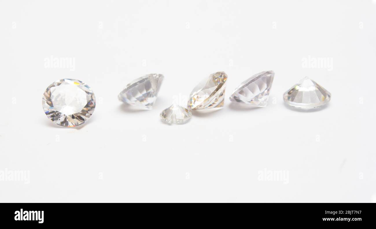 Fine diamond on a white background Stock Photo Alamy