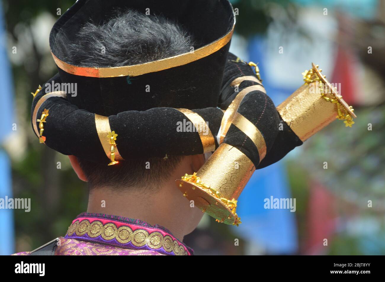 TARAKAN - INDONESIA, 25th July 2018 : Ampu, the cap or head covering of the North Sumatra Mandailing tribe Stock Photo